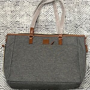 Gray and Brown Diaper Bag